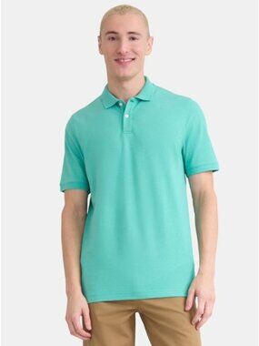 George Mens Pique Polo Shirt Buttoned Collar Jungle Teal Heather Size 3XL